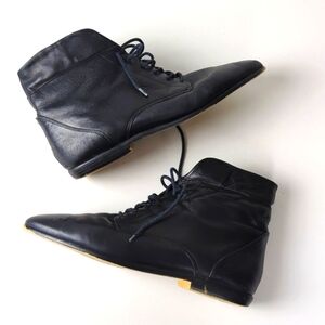 HUNT CLUB Vintage 80s Black Leather Pointed Toe Ankle Boots
